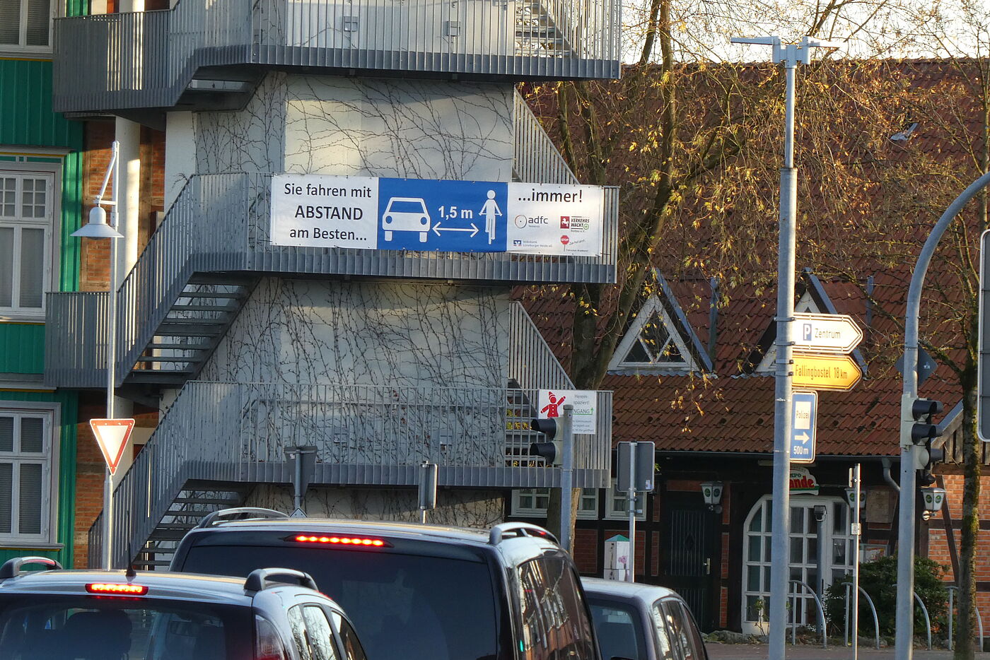 Banner an der Rathauskreuzung